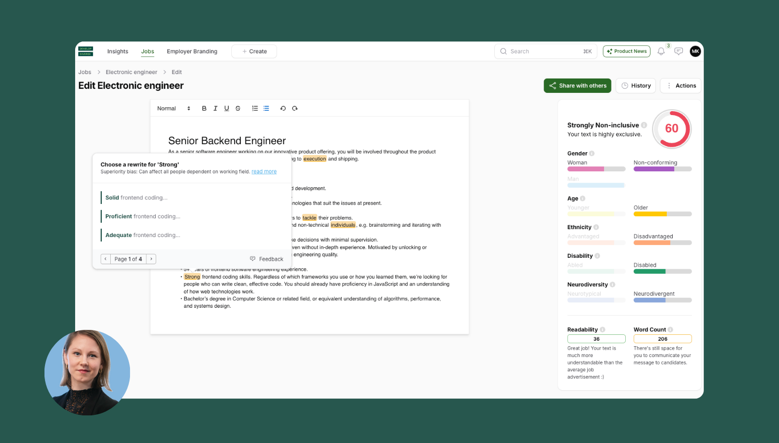 Live demo editor screen_