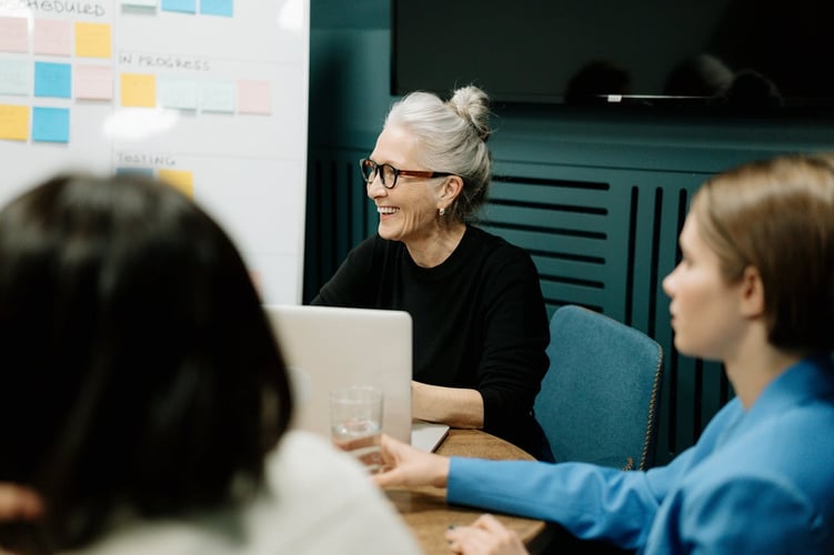 woman smiling in office